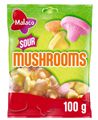 Påse med Malaco Sour Mushrooms - Olika Sur Skumbitar 100 gram
