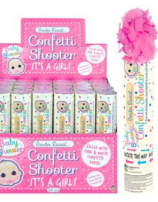 24 st Gender Reveal Small Confetti Cannon Girl - 20 cm Komplett Box