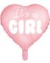 Its a Girl - Rosa Hjärtformad Folieballong 48 cm