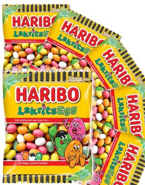 18 st Påsar Med Haribo Lakritsägg - Hel Låda 2,16 kg