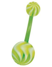 Candy Look Grön och Vit Navelpiercing