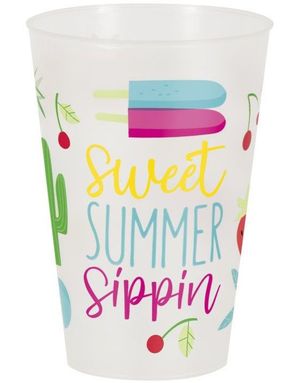 6 stk Sweet Summer Sippin Plastkrus 473 ml