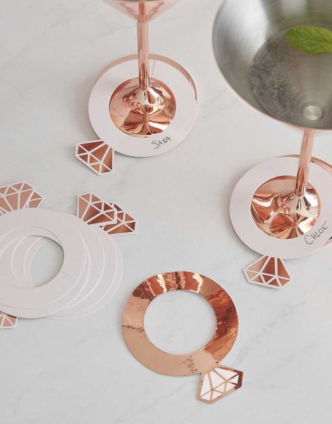 10 stk. Rosa og Rosegullfargede Glassmarkører - Blush Hen