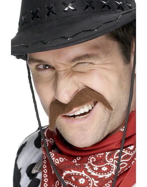Cowboymustasch - Brun Lösmustasch