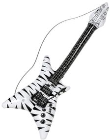 Uppblåsbar Vit och Svart Elgitarr - 92 cm