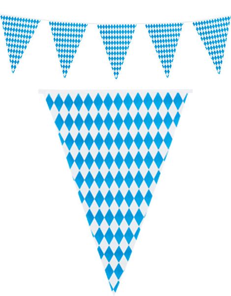 10 Meter Rutig Blå och Vit Oktoberfest Banderoll