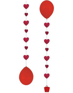 3 stk Ballonghaler med Røde Hjerter 51 cm
