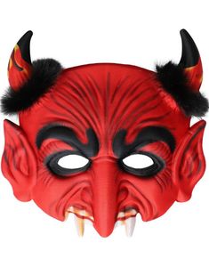 Röd Djävul Halvmask