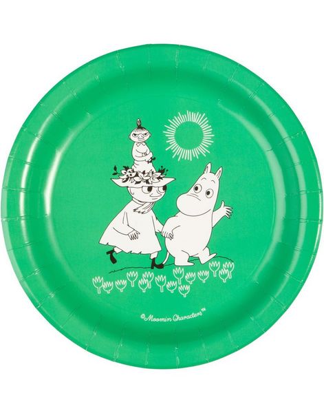 8 stk Mummitrollet Papptallerkener 23 cm