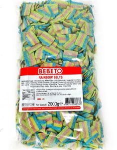 2 kg Bebeto Rainbow Belts / Sugared Wine Gum