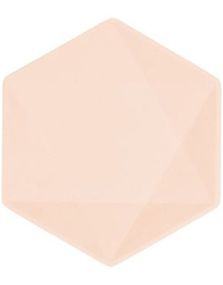 6 st Vert Decor Aprikosfärgade Hexagonala Papperstallrikar 15,5 cm - Miljövänliga