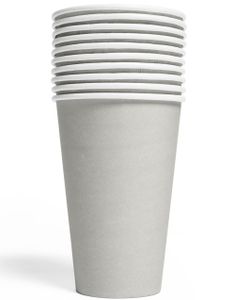 10 stk Sølvfargede Pappkrus 350 ml