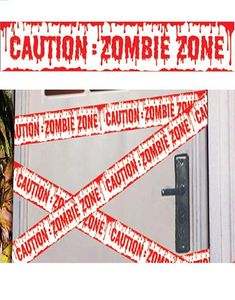 Caution Zombie Zone - Avspärrningsband i Plast 6 meter