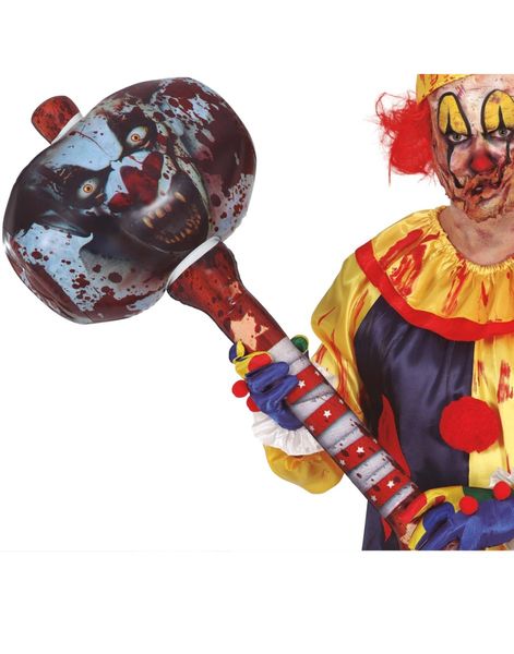 Uppblåsbar Bloody Hammer med clownmotiv 90 cm