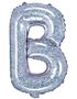 Silverfärgade Holografiska Bokstavsballonger A-Z - 35 cm
