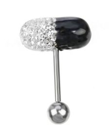 White & Black Diamond Pill - Tungpiercing