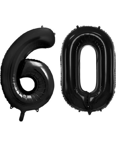 60 års ballonger - 35 cm svarta