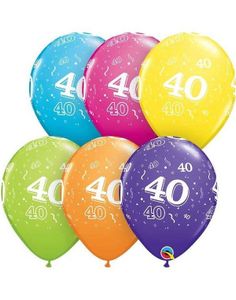 25 st 40 Års Jubileum Färgglada Ballonger 28 cm