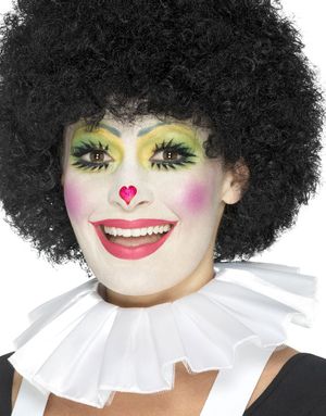 Vit Clownkrage med Veck
