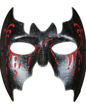 Svart Fladdermus Ögonmask med Glittrande Blodstänk