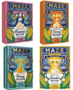 Taste Them All – Maze Popcorn – Fyra Smaker - Paketerbjudandene