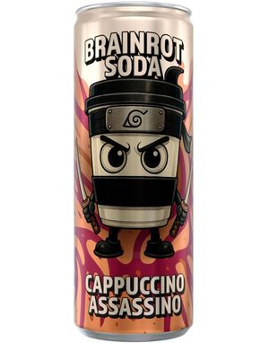 Brainrot Soda - Cappuccino Assassino - Sockerfri Läsk med Hallon- och Sockervaddssmak 250 ml