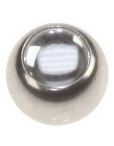 Stålkula med Blank Pärla Sten - 6 mm Kula till 1,6 mm Stång