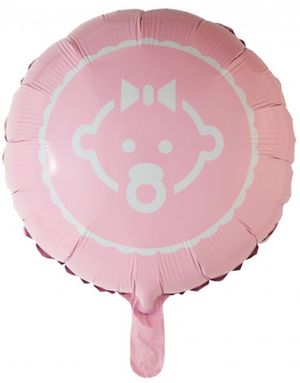 Ljus Rosa Folieballong med Flickmotiv 46 cm