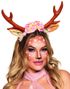 Sött Rådjur - Diadem med Öron, Horn och Blommor