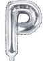 Silverfärgade Bokstavsballonger A-Z - 35 cm