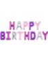 Happy Birthday - Lilla/Rosa/Grå Folieballonger 35 cm