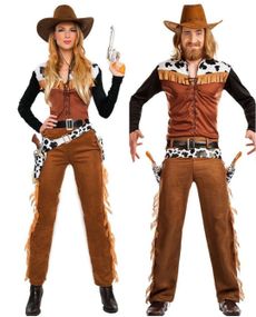 Pardräkt – Brunt Cowboymaskeraddräkt