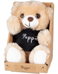 Pappa - Teddybjørn i T-Skjorte med "Pappa" Tekst 15 cm