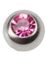 Blank Stålkula Med Rosa Sten