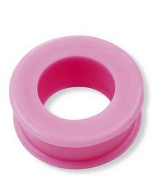 Rosa Piercing Tunnel i Silikon med Bred Kant