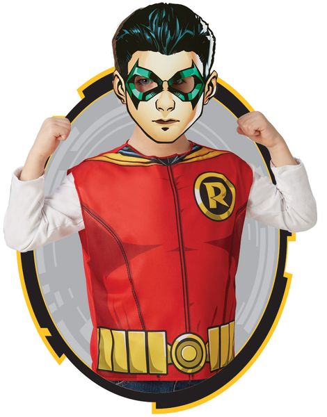 Licensierad DC Comics Robin Dräkt till Barn - Strl 3-6 ÅR