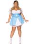 Flørtende Blå & Hvit Oktoberfestkjole