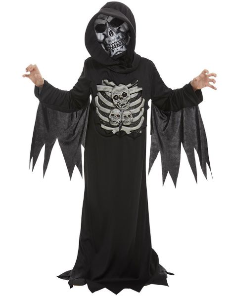 Skelett Reaper Dräkt till Barn med Mask