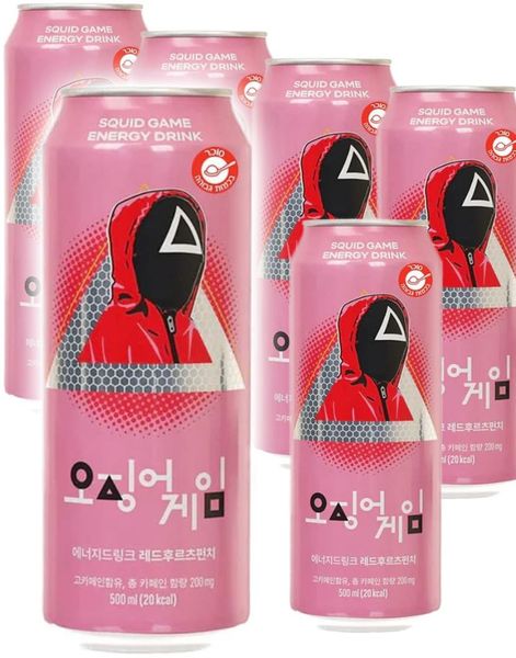 6 st Squid Game Energy Drink Watermelon - Energidryck med Vattenmelonsmak - Hel Låda 3 l (Korea)