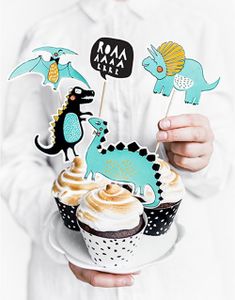 5 stk Dinosaur Tårttoppar 20 cm - Dinosaur Party
