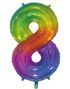 Tallet 8 - STOR Metallisk Regnbuefarget Folieballong - 76 cm