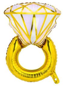Gigantisk Diamantring Folieballong 56x75 cm