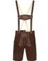 Brun konstläder Lederhosen för män