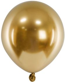 50 stk Glossy Gullfargede Ballonger 12 cm