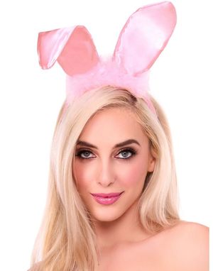 Rosa Böjliga Satin Kaninöron