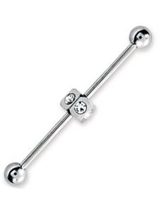 Sparkling Diamonds - Silverfärgad Örbarbell