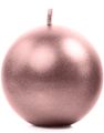 Metalliskt Rose Guldfärgat Kulformat Stearinljus 6 cm