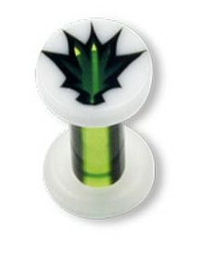Green Weed - Vit Piercing Plugg