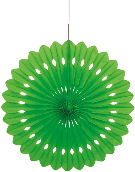 1 st Limegrön Dekorationssolfjäder i Silkespapper 40 cm