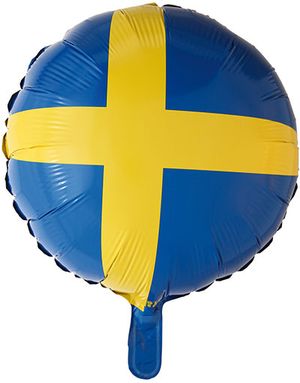 Folieballong med Motiv av Svenska Flaggan 46 cm